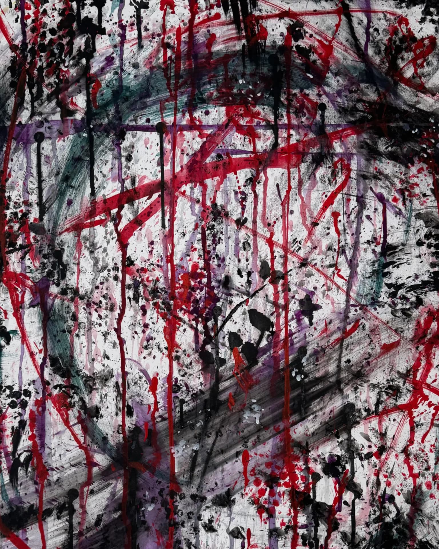 Abst.02 – Neo-Expressionist Mixed Media Painting by TSUMETAI