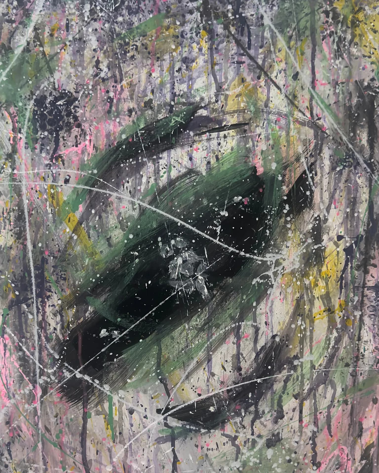 Abst.03 – Dark Abstract Neo-Expressionist Painting by TSUMETAI