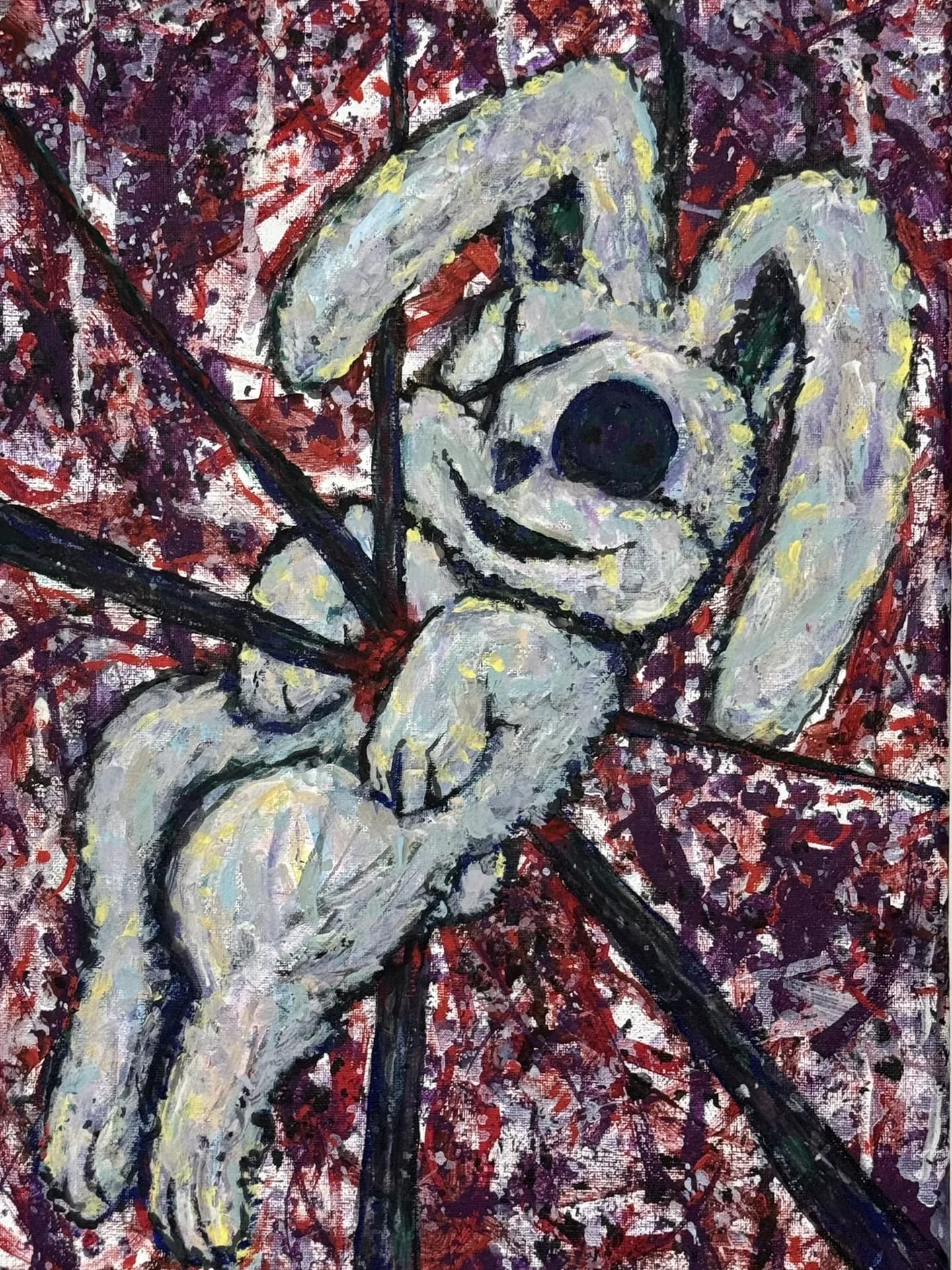 wRabbit – Neo-Expressionist Rabbit Painting by TSUMETAI