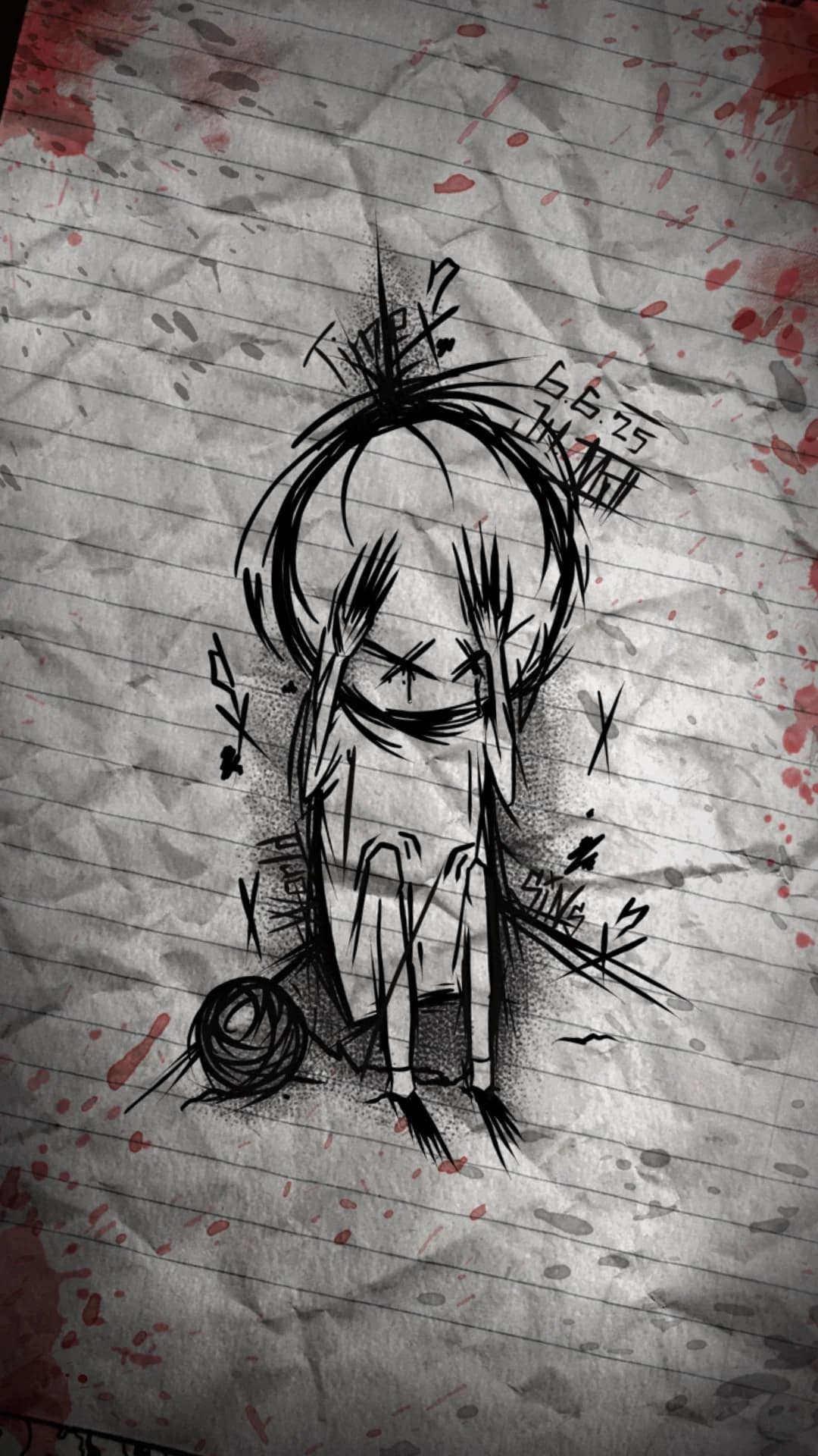 Depressed Stickman – Digital Dark Art Tattoo-Style Illustration by TSUMETAI