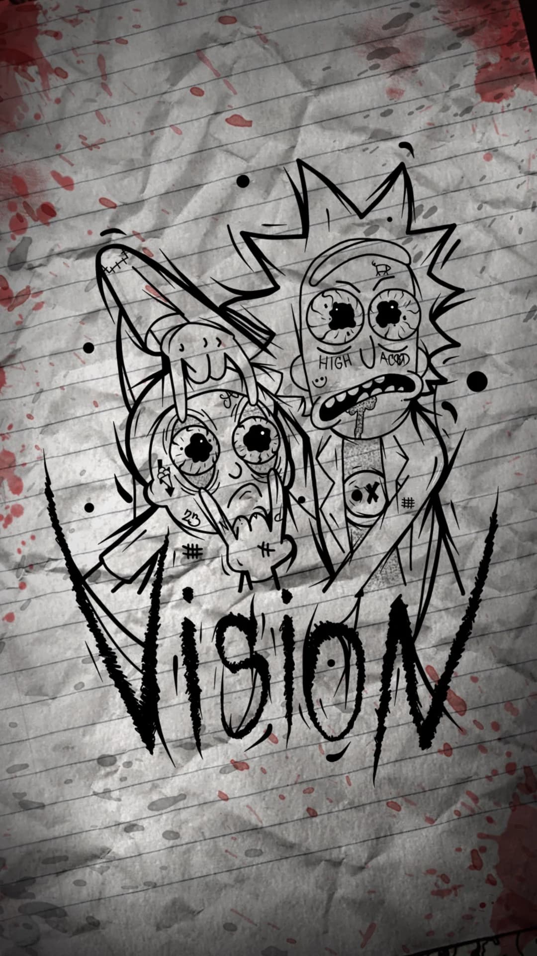 Vision Rick & Morty – Dark Horror Fan Art Illustration by TSUMETAI